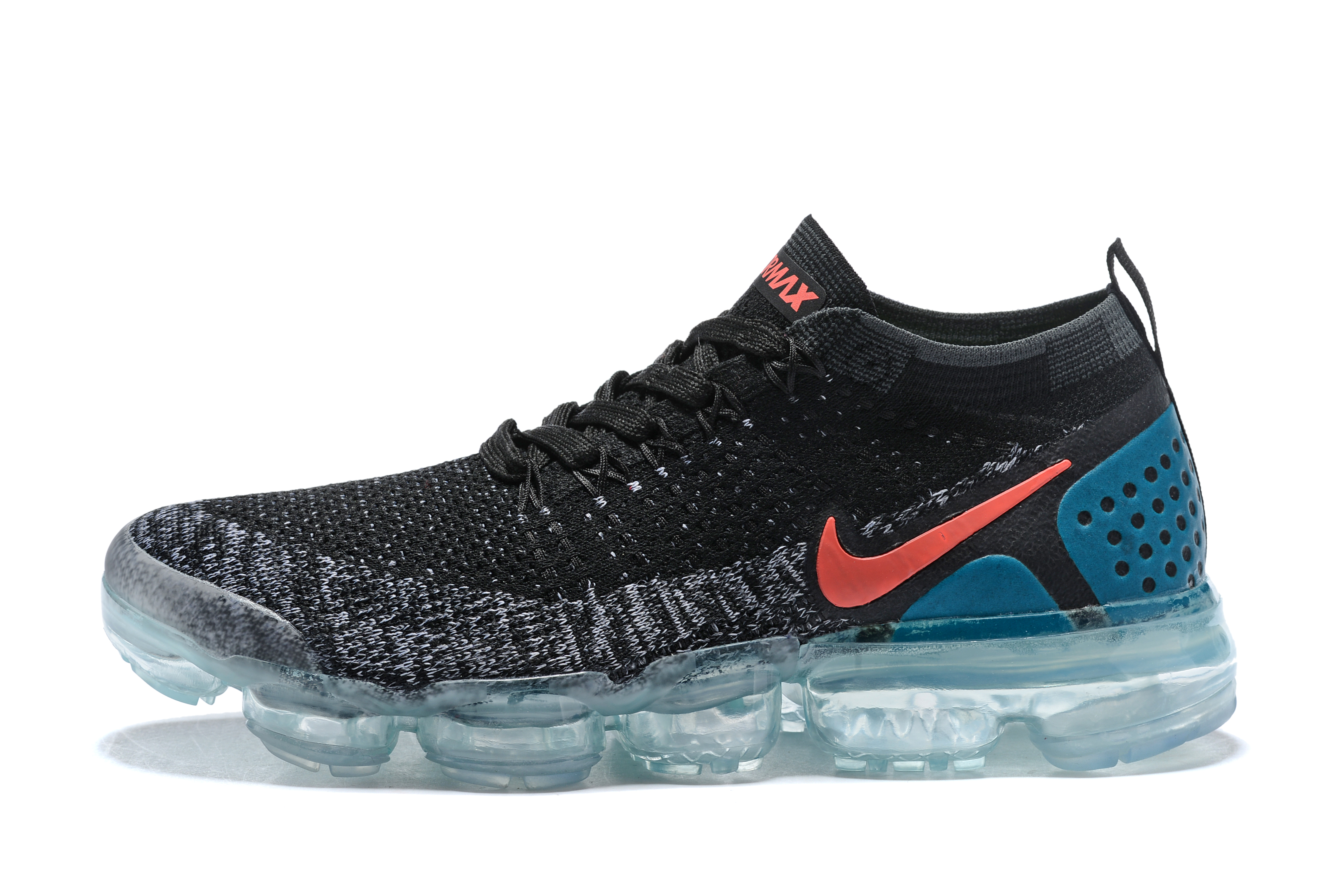 Women 2018 Nike Air VaporMax II Black Grey Red Shoes - Click Image to Close